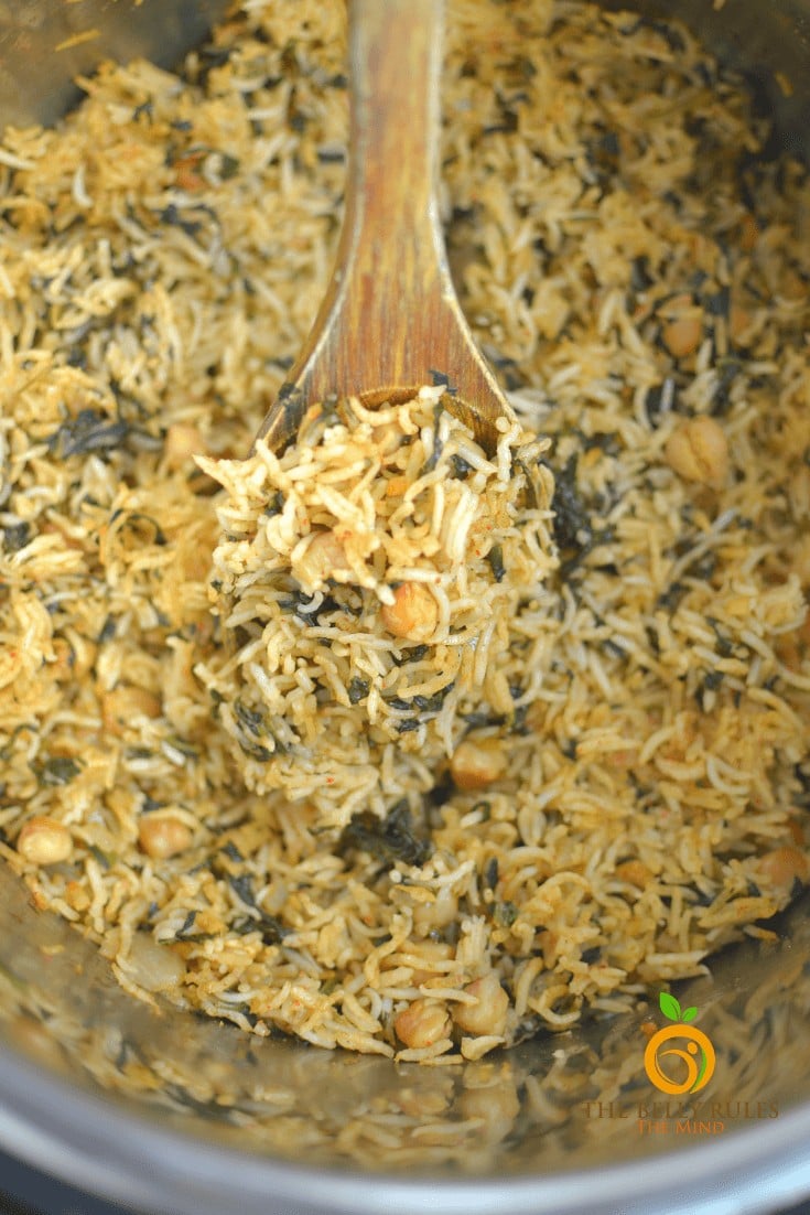instant pot spinach rice