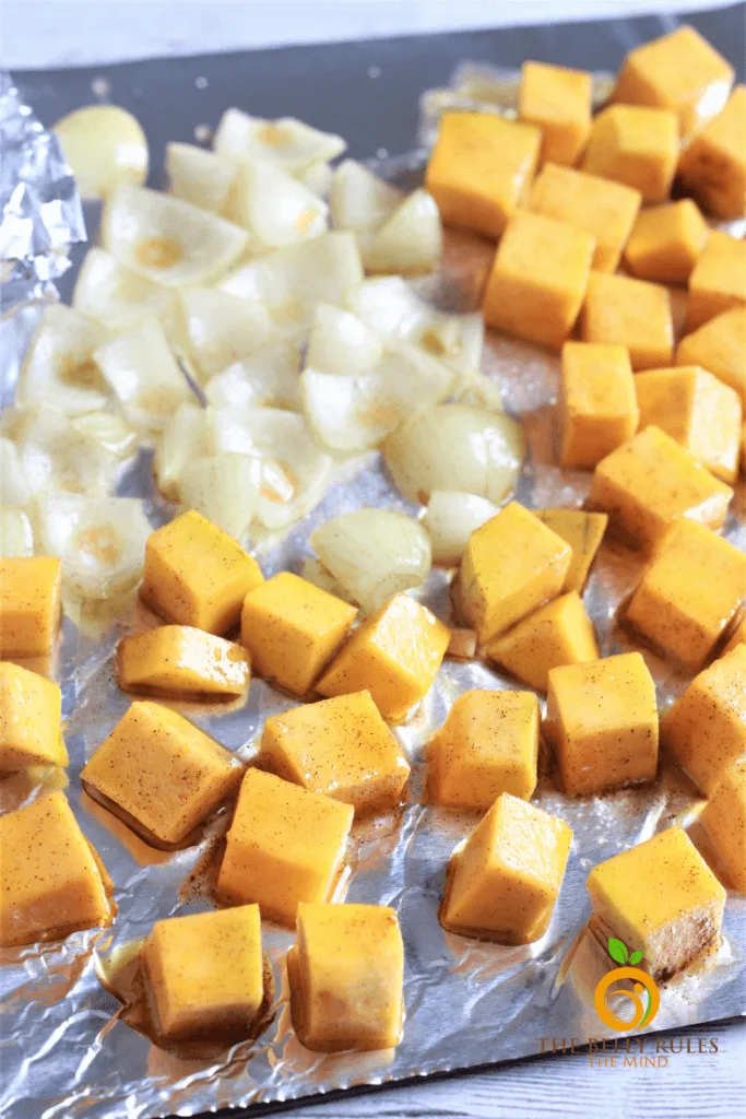 roasting butternutnut squash and onions