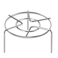 Guestway Pressure Cooker Trivet Pot Pan Cooking Stand Food Vegetable Crab Tall Wire Heavy Duty Stainless Steel Steaming Rack Cookware, Higher, Silver