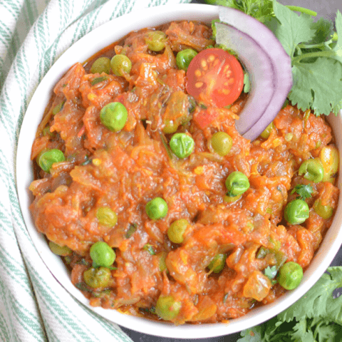 Looking for a way to simplify baingan bharta for satisfying lunch you can make ahead of time? My Instant Pot baingan bharta takes this traditional recipe and updates it and simplifies it so you can make this yummy vegetarian meal for your family with a fraction of the time and effort.