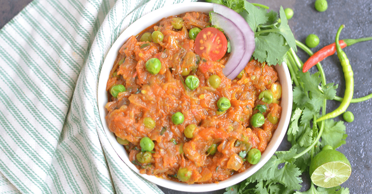 Looking for a way to simplify baingan bharta for satisfying lunch you can make ahead of time? My Instant Pot baingan bharta takes this traditional recipe and updates it and simplifies it so you can make this yummy vegetarian meal for your family with a fraction of the time and effort.