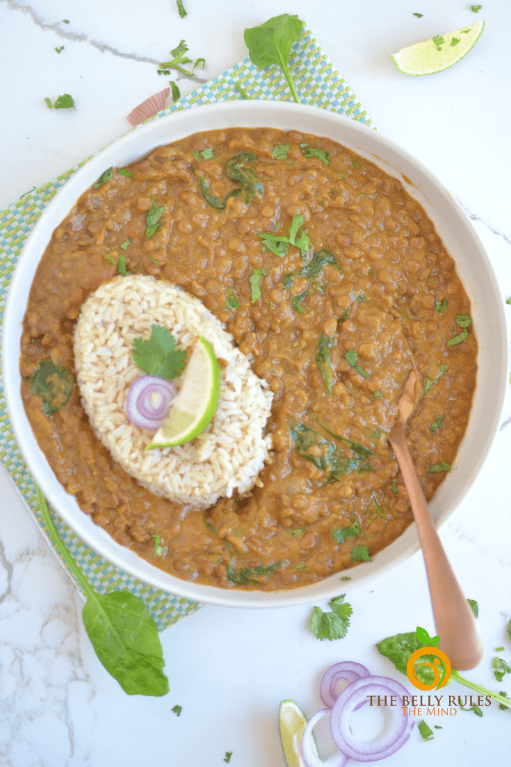 instant pot brown lentil curry