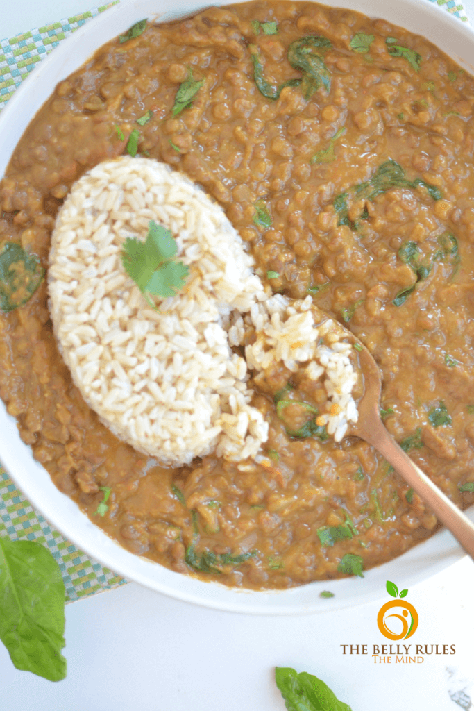 Instant Pot Brown Lentil Curry Whole Masoor Dal BellyRulesTheMind
