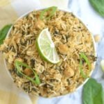 instant pot spinach rice