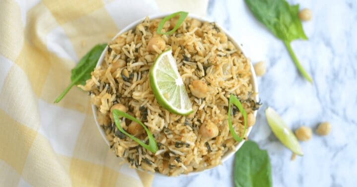 Quick And Easy Instant Pot Spinach Rice Recipe | TheBellyRulesTheMind