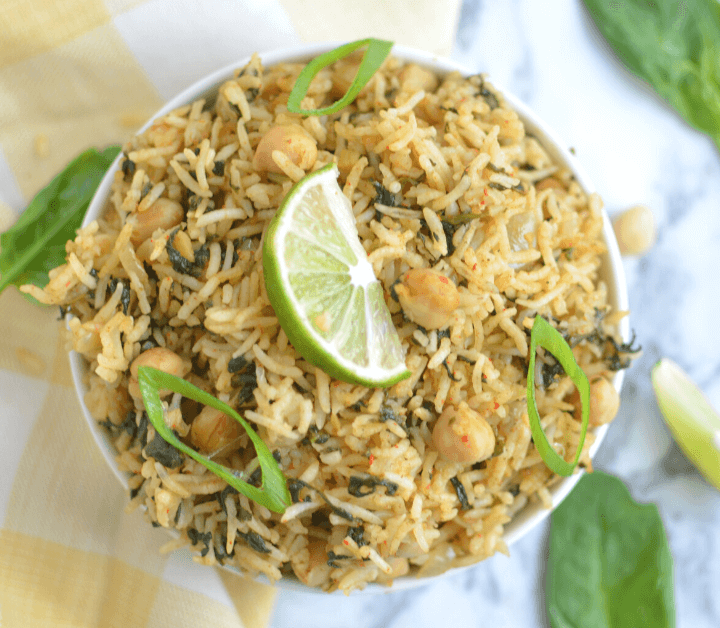 instant pot spinach rice