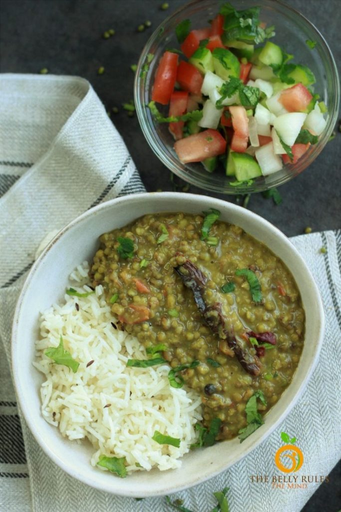 how to serve green moong dal