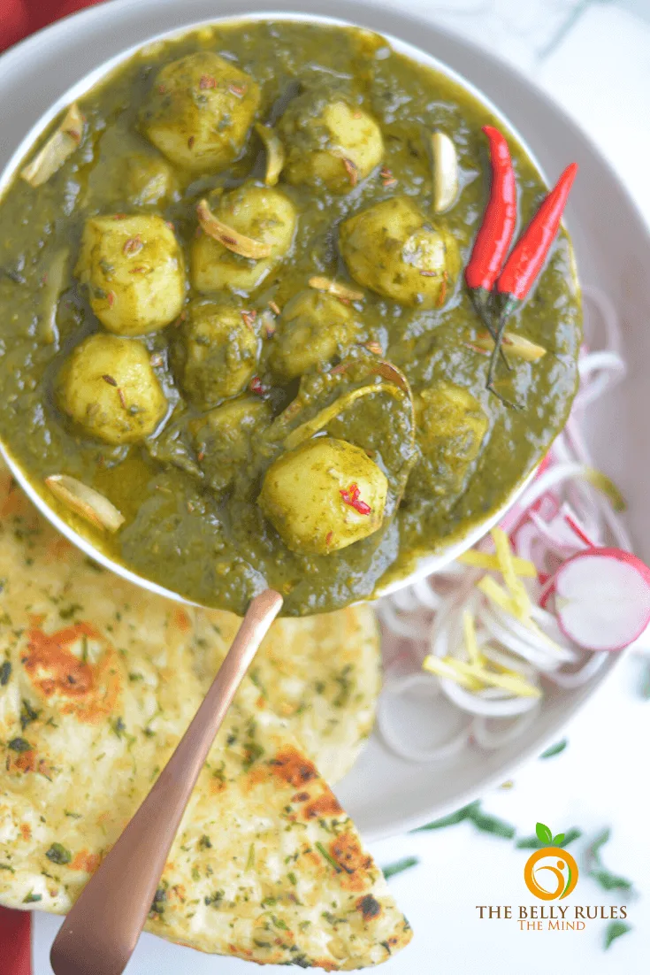 Best Instant Pot Saag Aloo Recipe -(Spinach Potato Curry)
