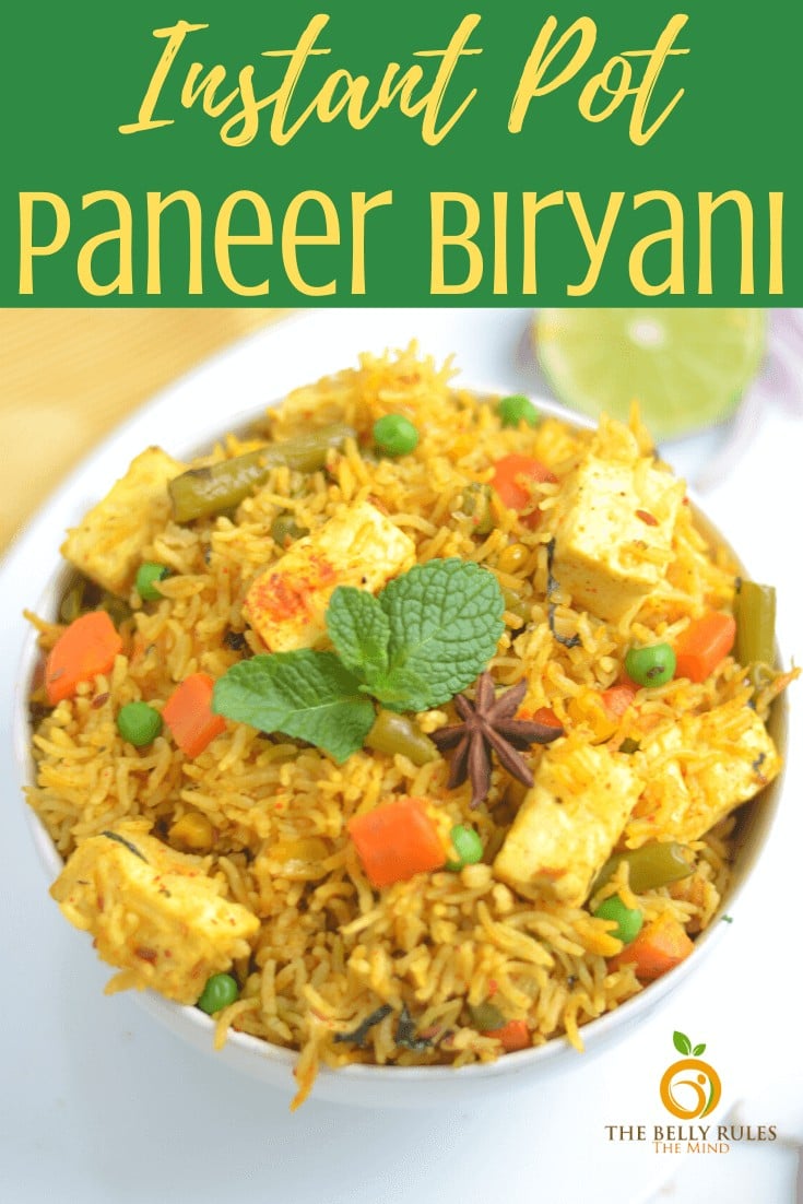 Instant Pot Paneer Biryani / Paneer Pulao