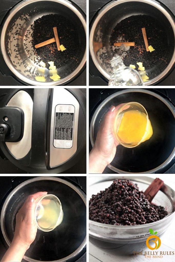 step by step instructions to make elderberry syrup in instant pot