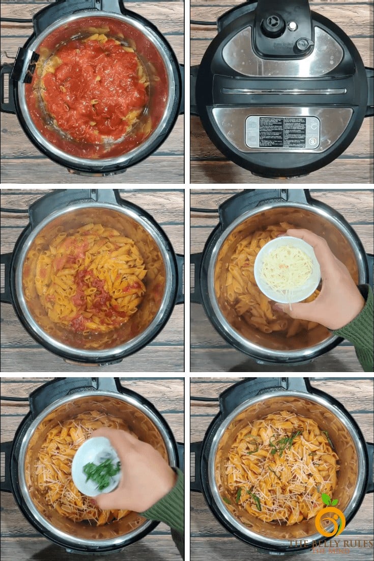 Step by step penne pomodoro