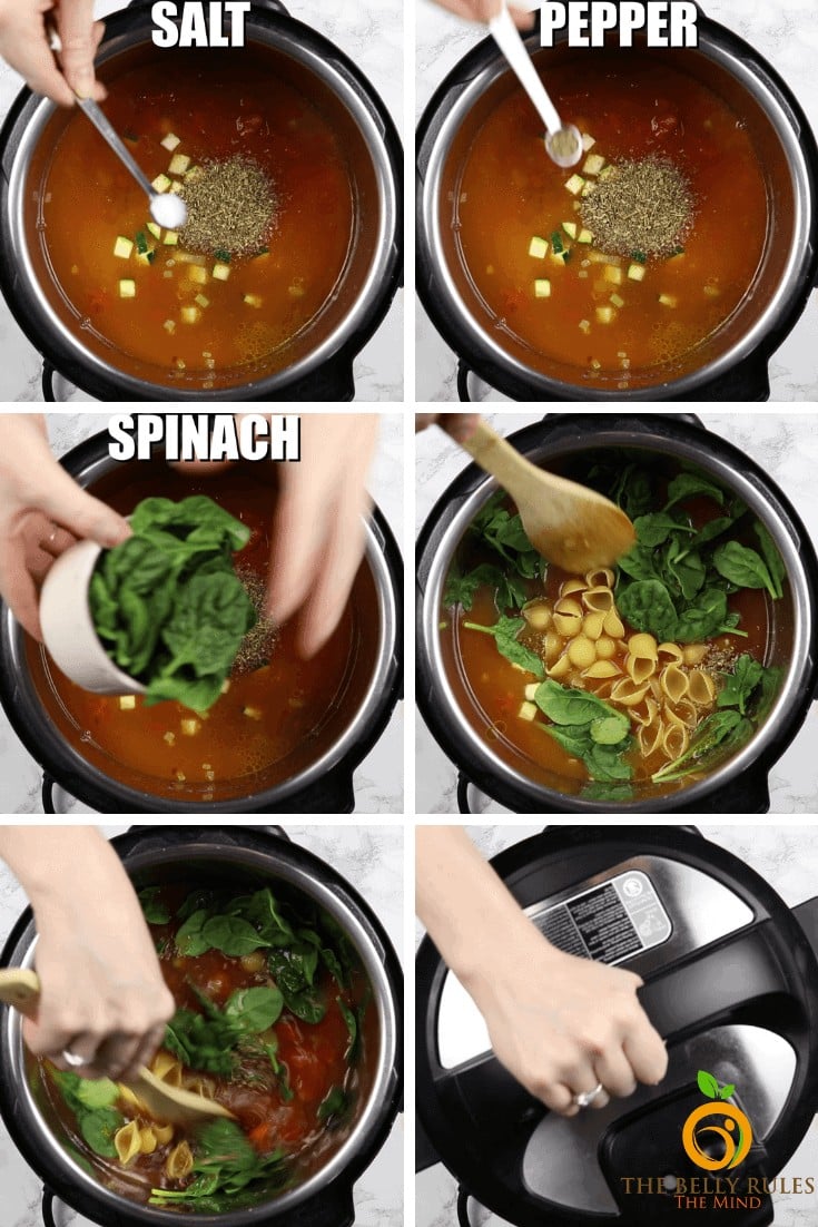step by step instant pot minestrone soup