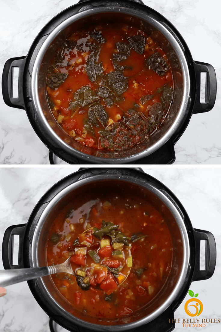 step by step instant pot minestrone soup