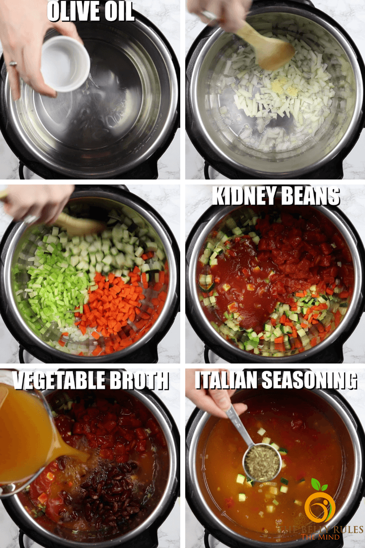 step by step instant pot minestrone soup