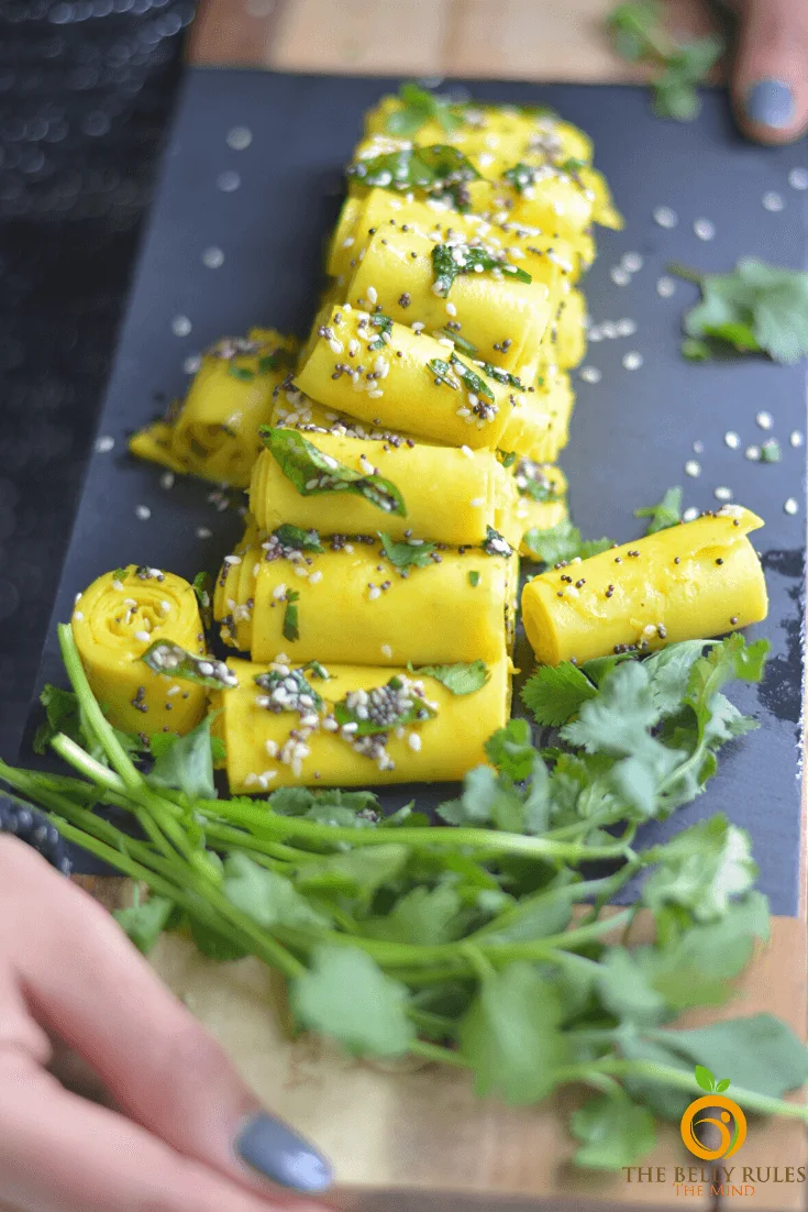 Easy Instant pot Gujarati Khandvi Recipe