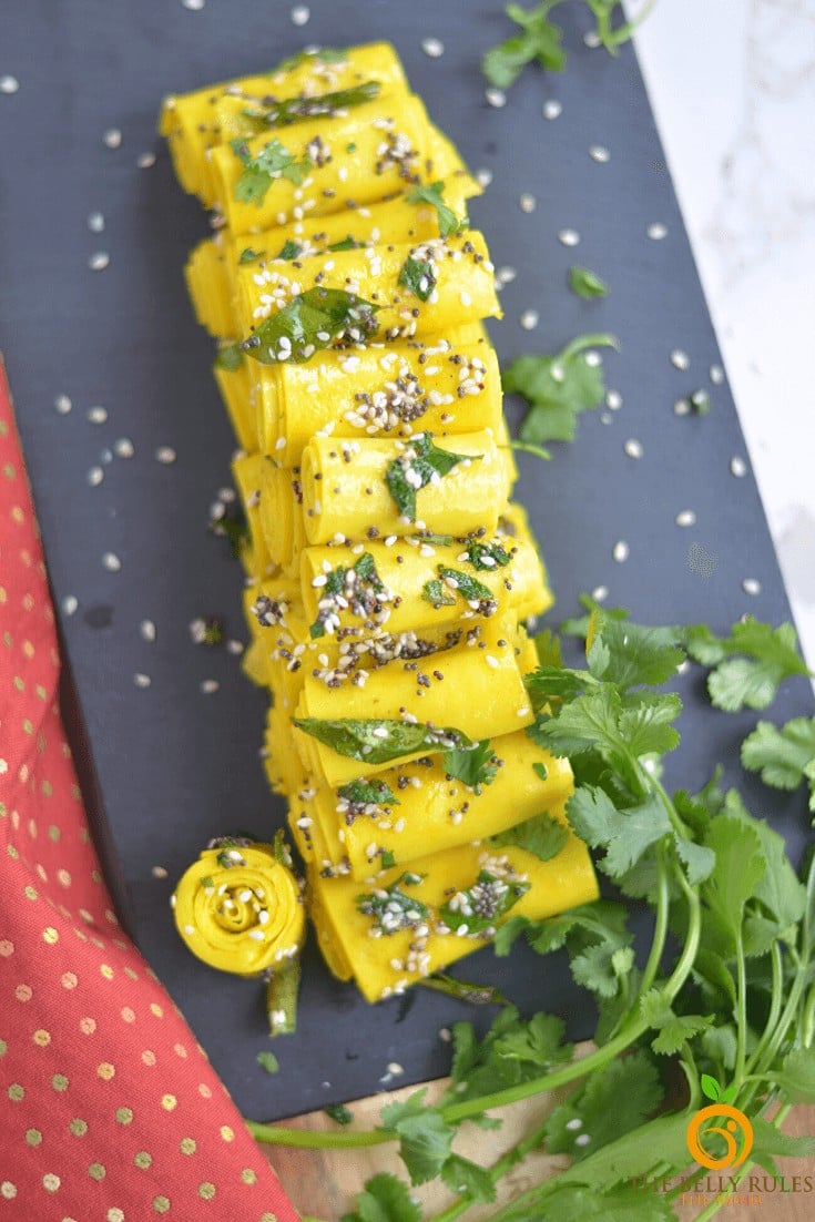Easy Instant pot Gujarati Khandvi Recipe
