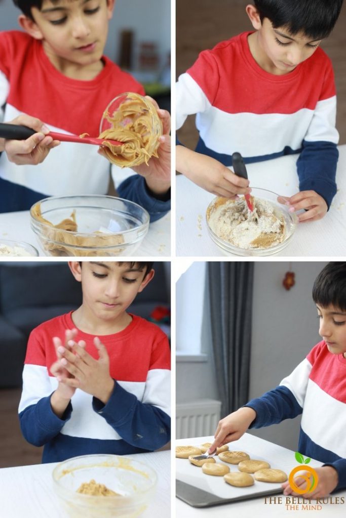 step by step instructions on how to make peanut butter oatmeal cookies