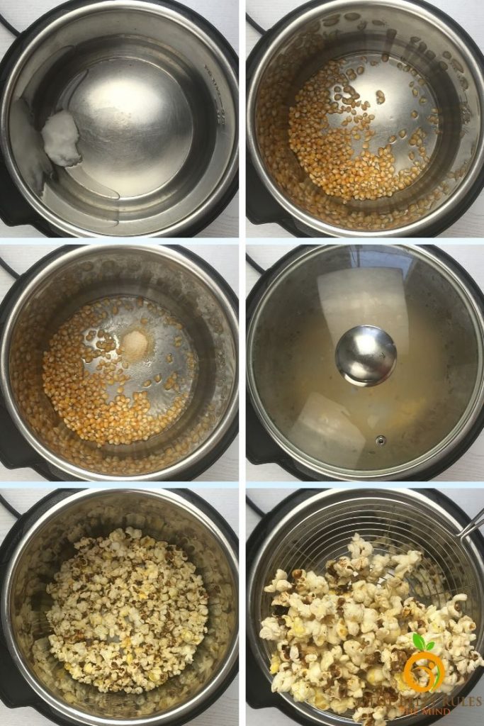step by step instructions to make popcorn in instantpot