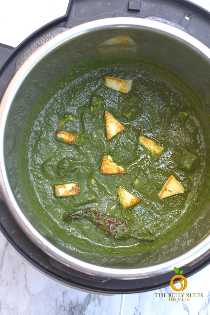 instant pot palak paneer / saag paneer