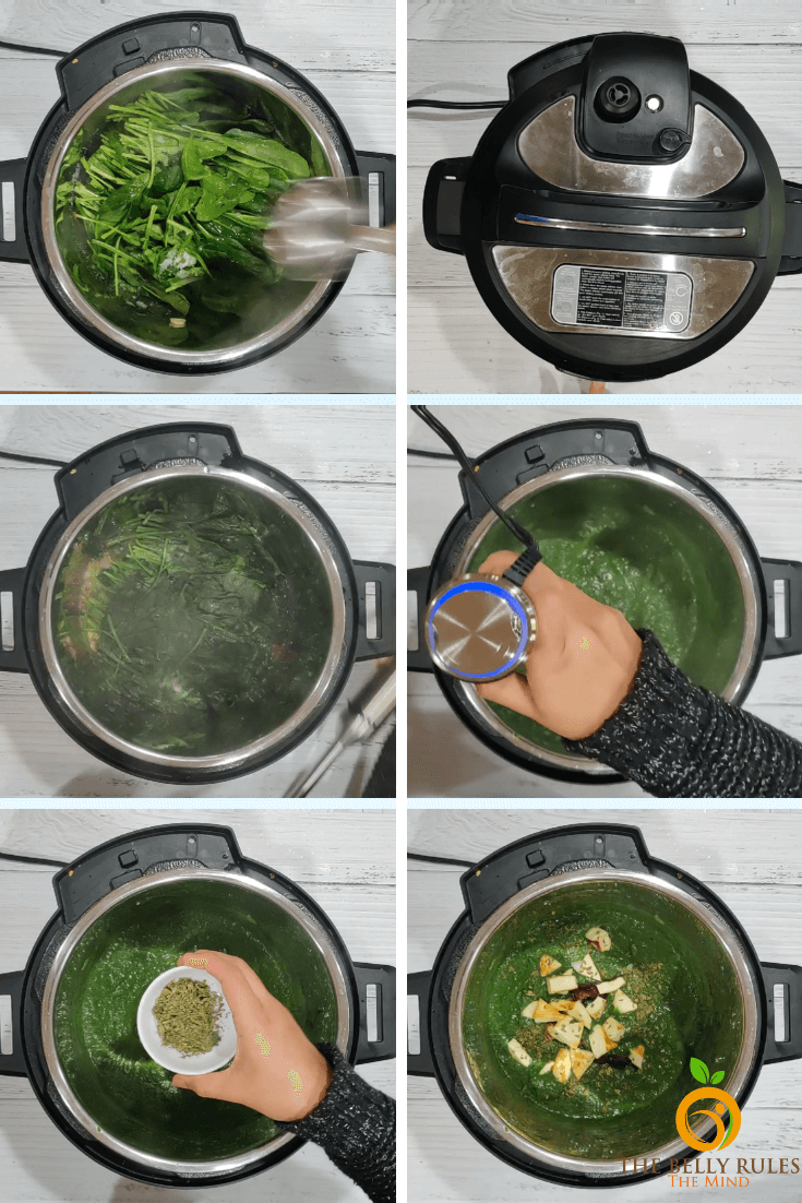 instant pot Palak paneer step by step