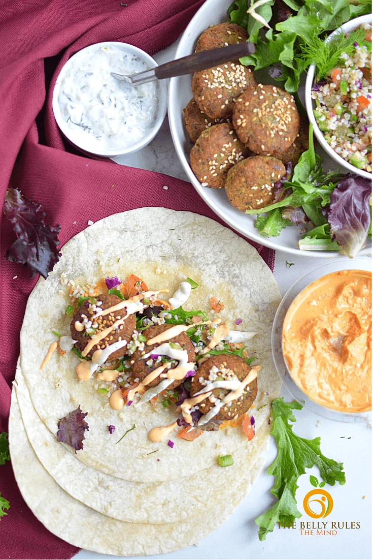 Falafel Hummus and Salad Meal-Prep Bento Boxes