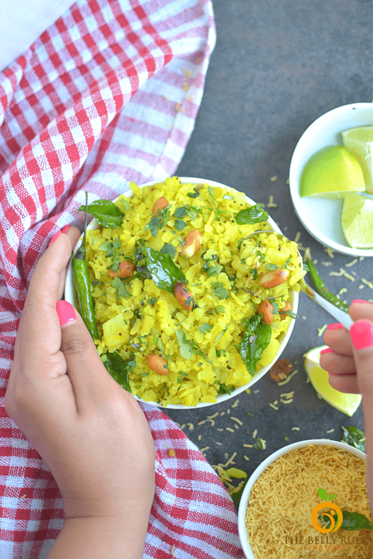 kanda poha - Aloo kanda poha, poha recipe