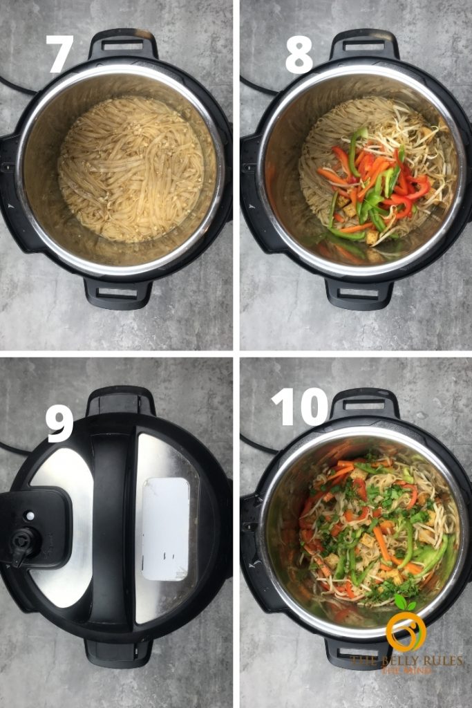 step by step recipe instant pot vegan pad thai noodles