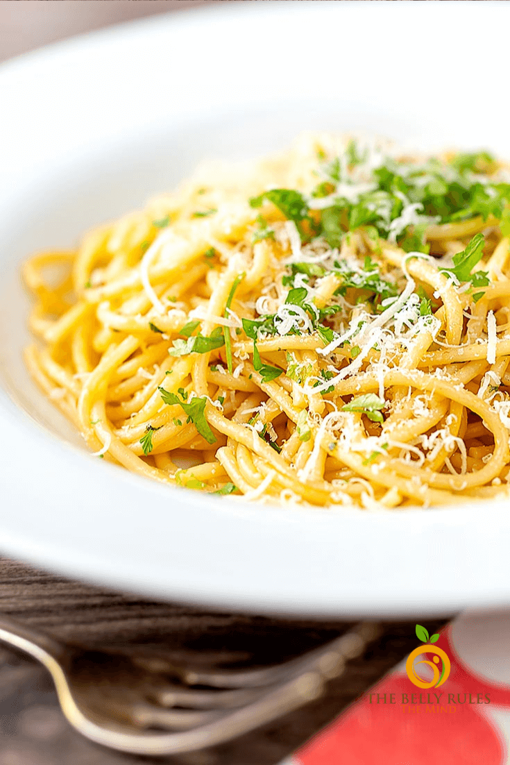 Spaghetti Aglio-e - olio/ instant pot aglio - e- olio