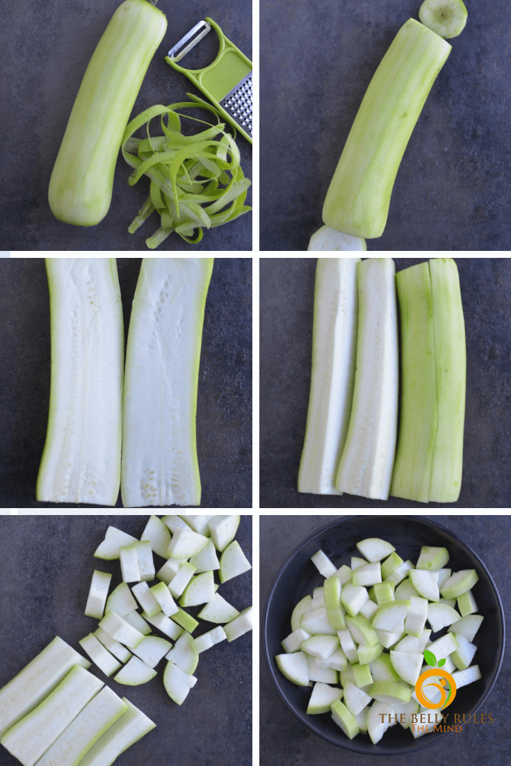 how to cut bottle gourd