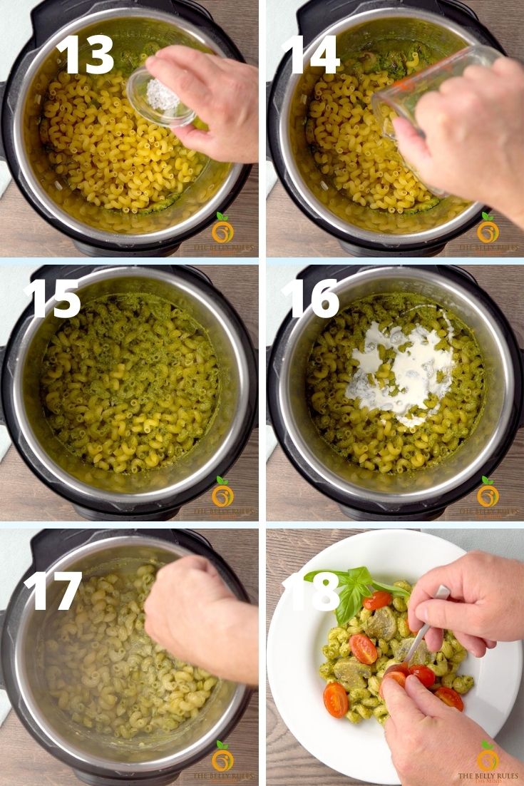 Pesto cavatappi step by step