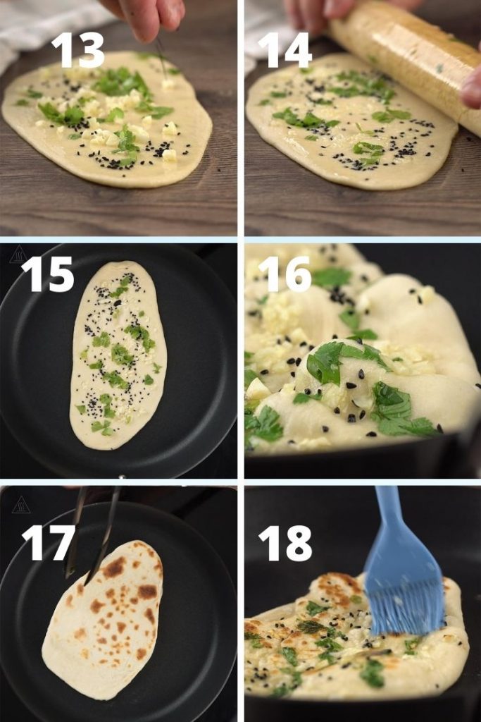 step by step instructions to make garlic naan