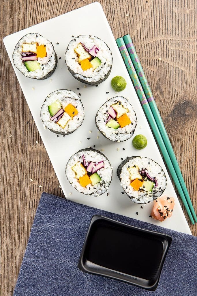 homemade vegan sushi