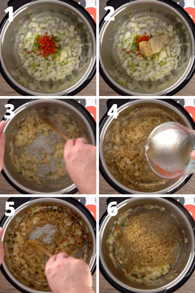 instant pot rice and peas steps