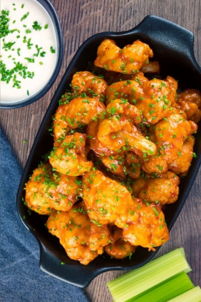 Crispy Air Fryer Buffalo Cauliflower Wings / Bites TheBellyRulesTheMind