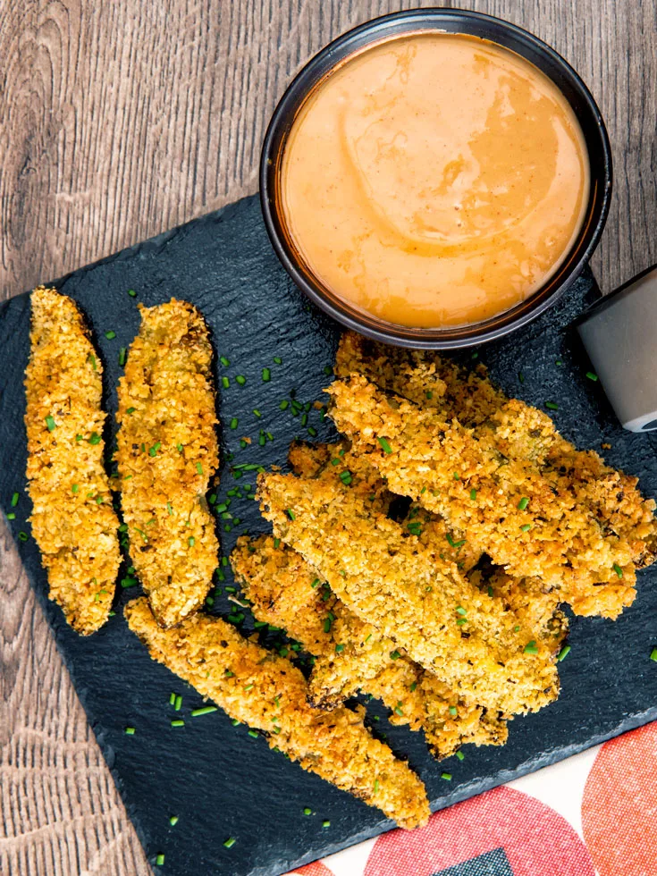 Gluten-Free Vegan Air Fryer Fried Pickles - Healthy Little Vittles