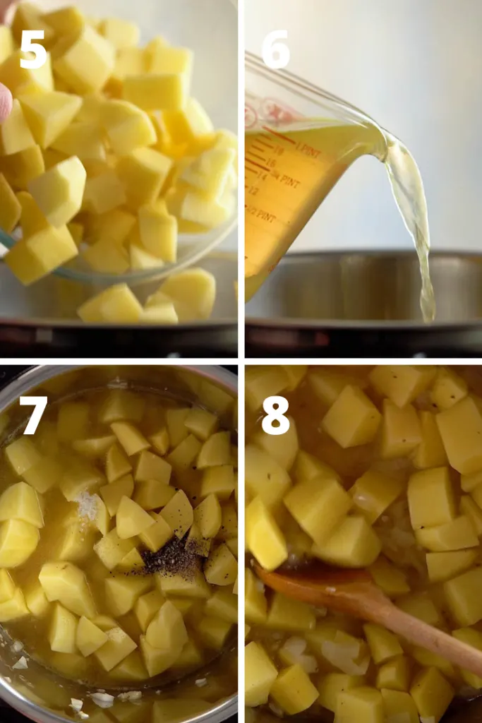 step by step recipe to make potato soup at home