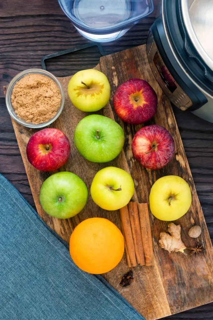 ingredients to make homemade apple cider