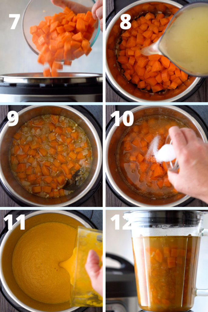 steps to make carrot ginger soup in instant pot