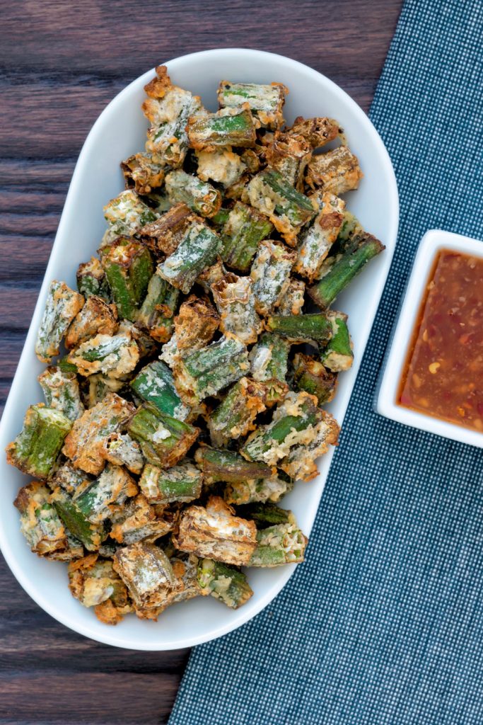 Air fryer southern vegan okra