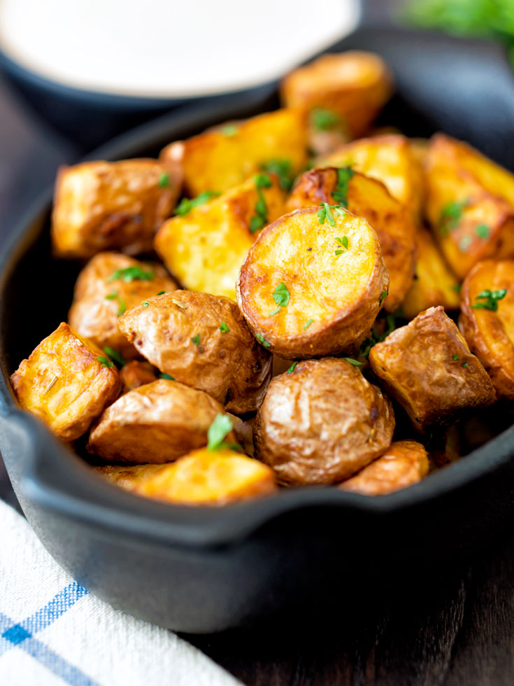 Air Fryer Roasted Baby Potatoes - The Belly Rules The Mind