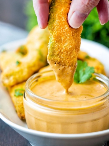 Crispy Avocado Fries , air fryer Avocado fries, baked avocado fries