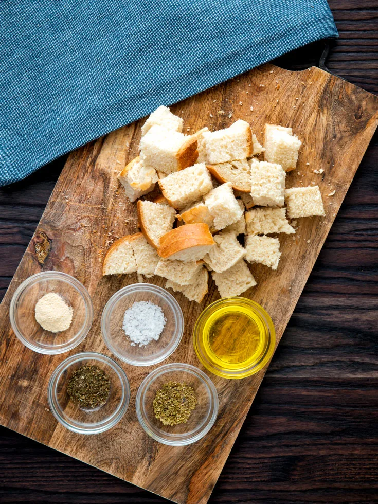 Ingredients to make Homemade Croutons