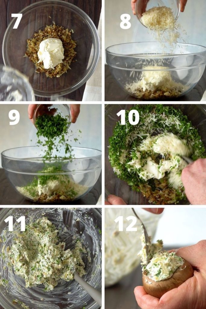 Cream cheese stuffed mushrooms step by step instructions