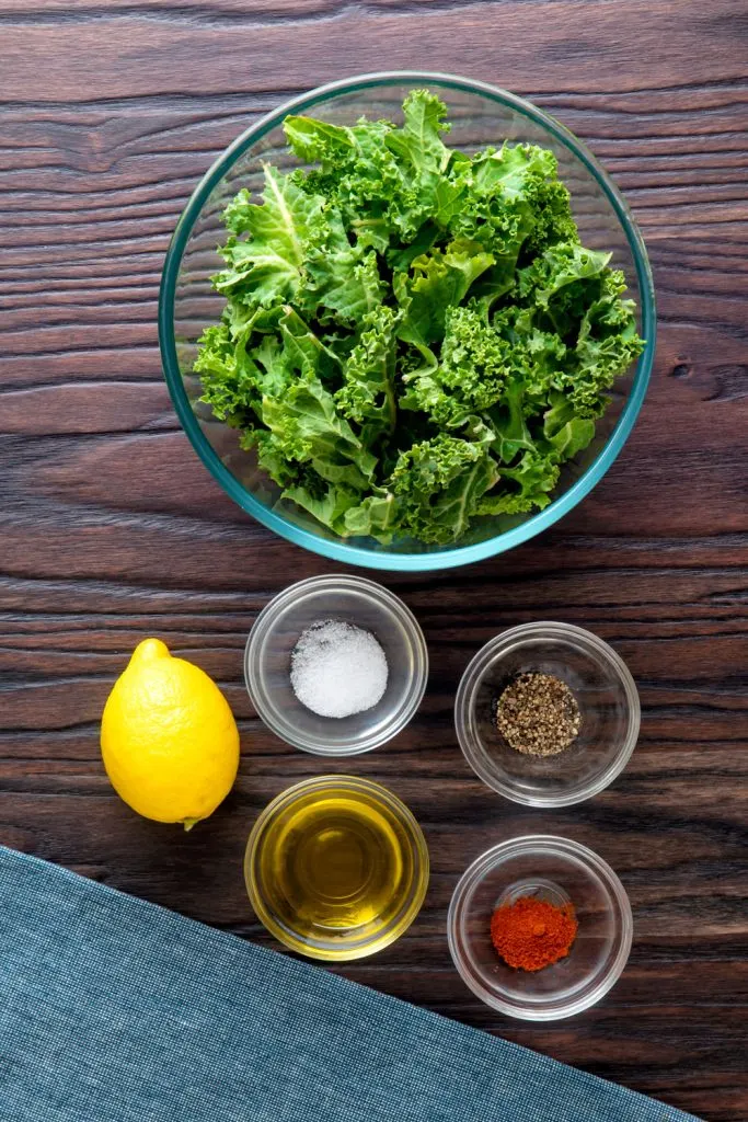 Ingredients to make Kale Chips in air fryer or oven