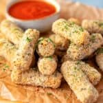 Homemade mozzarella sticks, air fryer mozzarella sticks , mozzarella sticks