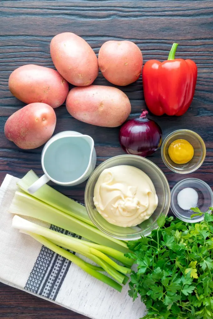 Ingredients to make Potato Salad