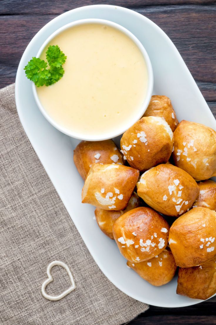 Soft Pretzel Nuggets with Spicy Cheese Dipping Sauce - Brown Eyed