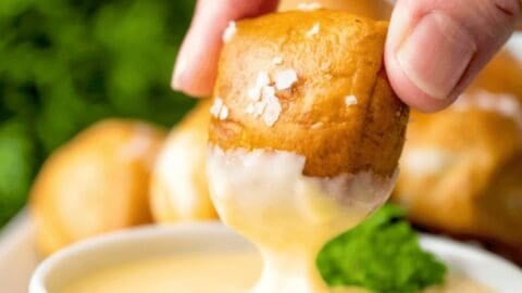 Creamy cheese sauce perfect for pretzels, bread, and nachos. Enhance your snack with this delicious,.
