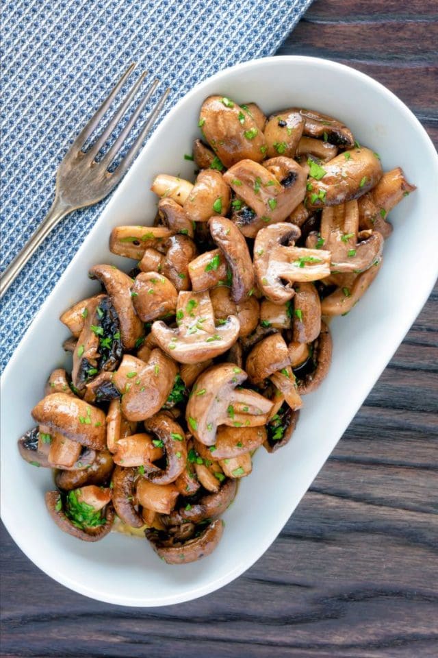 10 Min Garlic Butter Air Fryer Mushrooms TheBellyRulesTheMind