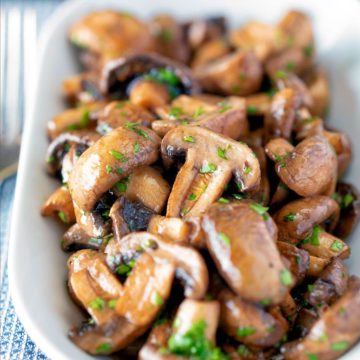 10 Min Garlic Butter Air Fryer Mushrooms | TheBellyRulesTheMind